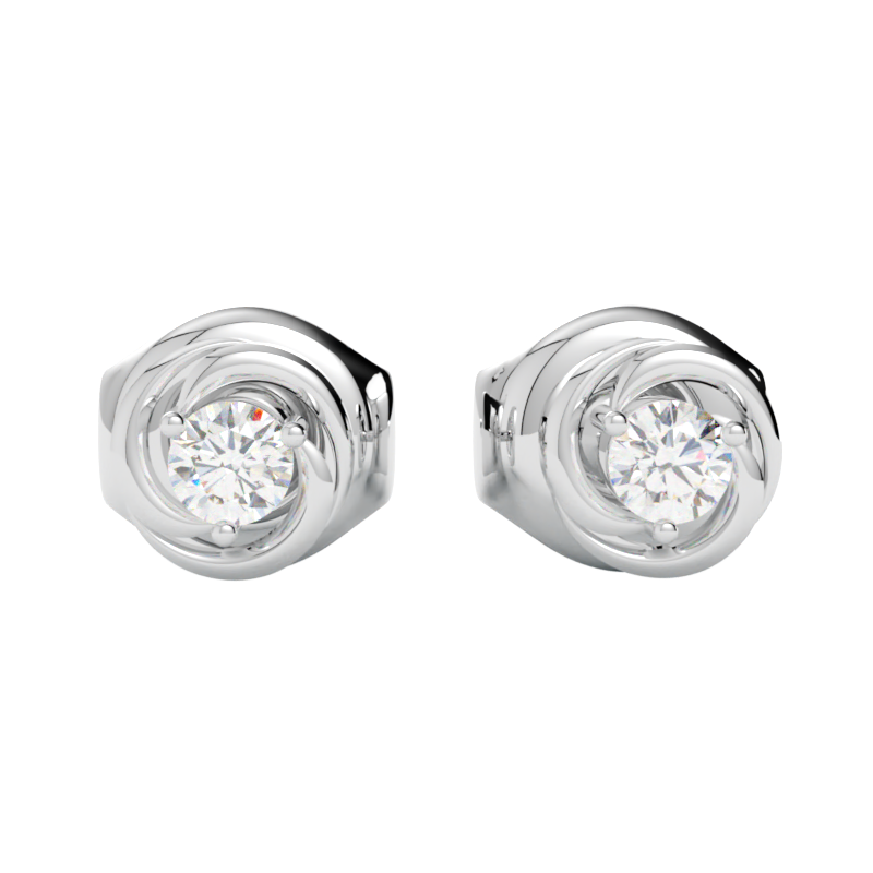 Kolczyki z diamentami laboratoryjnymi w białym złocie